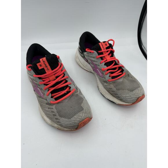 Brooks Sneakers Womens Size 7.5‎ Launch 6 Gray Black 1202851B027 Running Walk - Picture 1 of 11